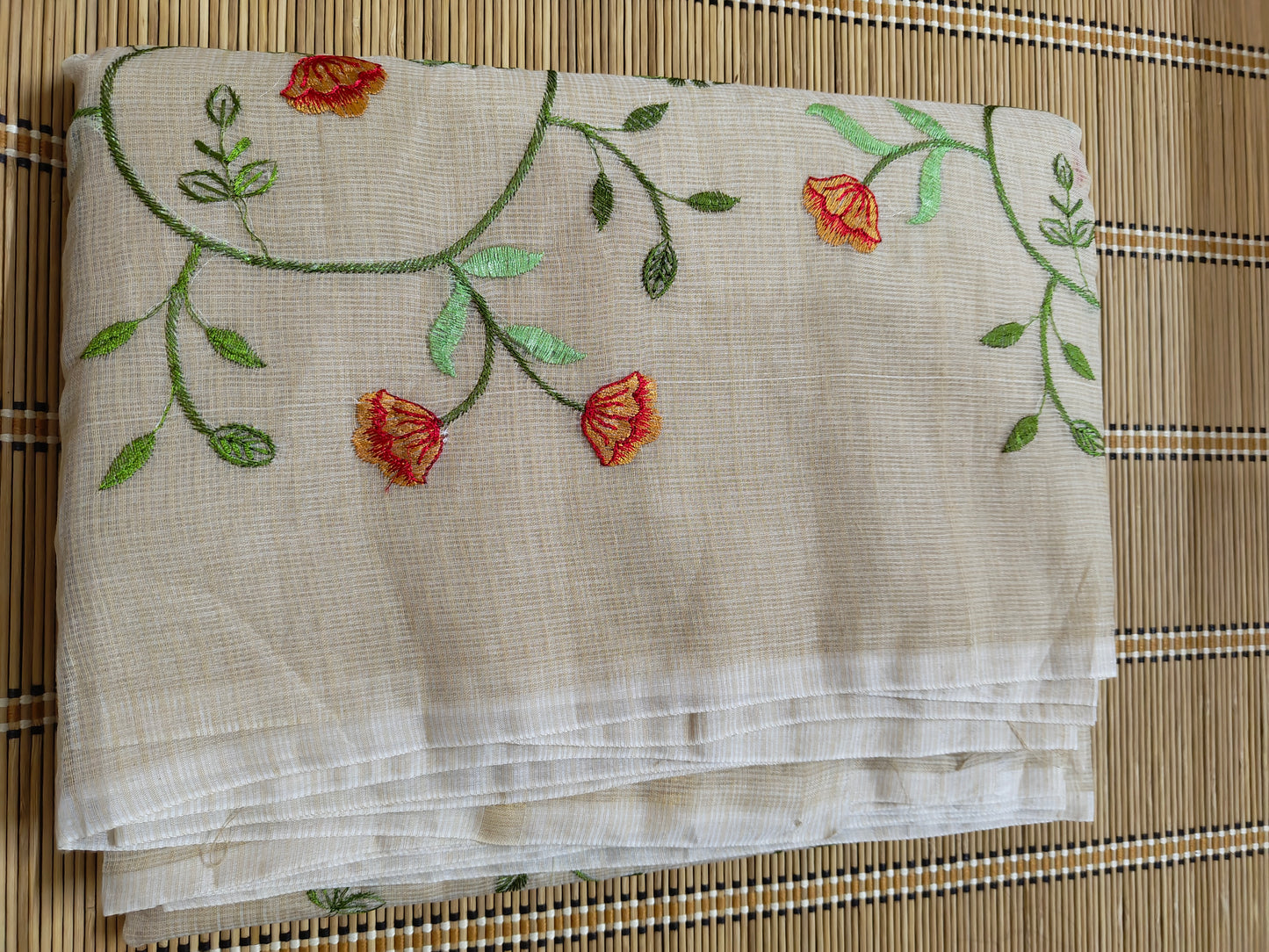 Floral Print Elegant, Beautiful and Classic Kota saree for office/casual/dailywear-Nude