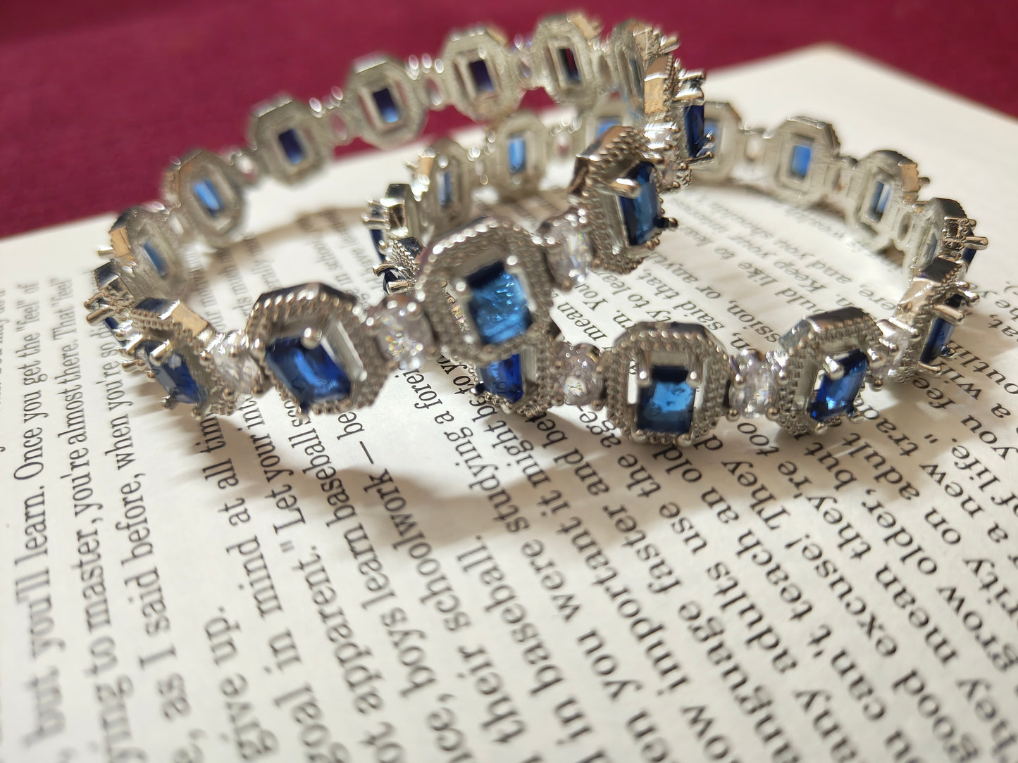Beautiful and Classic AD bangles-royal blue-2.6