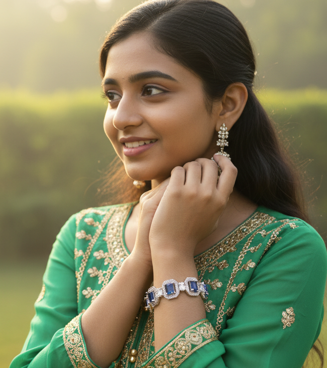 Beautiful and Classic AD bangles-royal blue-2.6