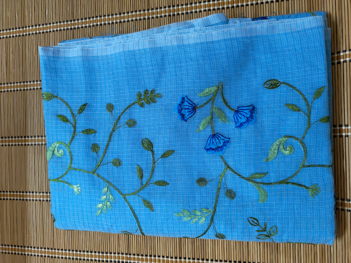 Floral Print Elegant, Beautiful and Classic Kota saree for office/casual/dailywear-Blue