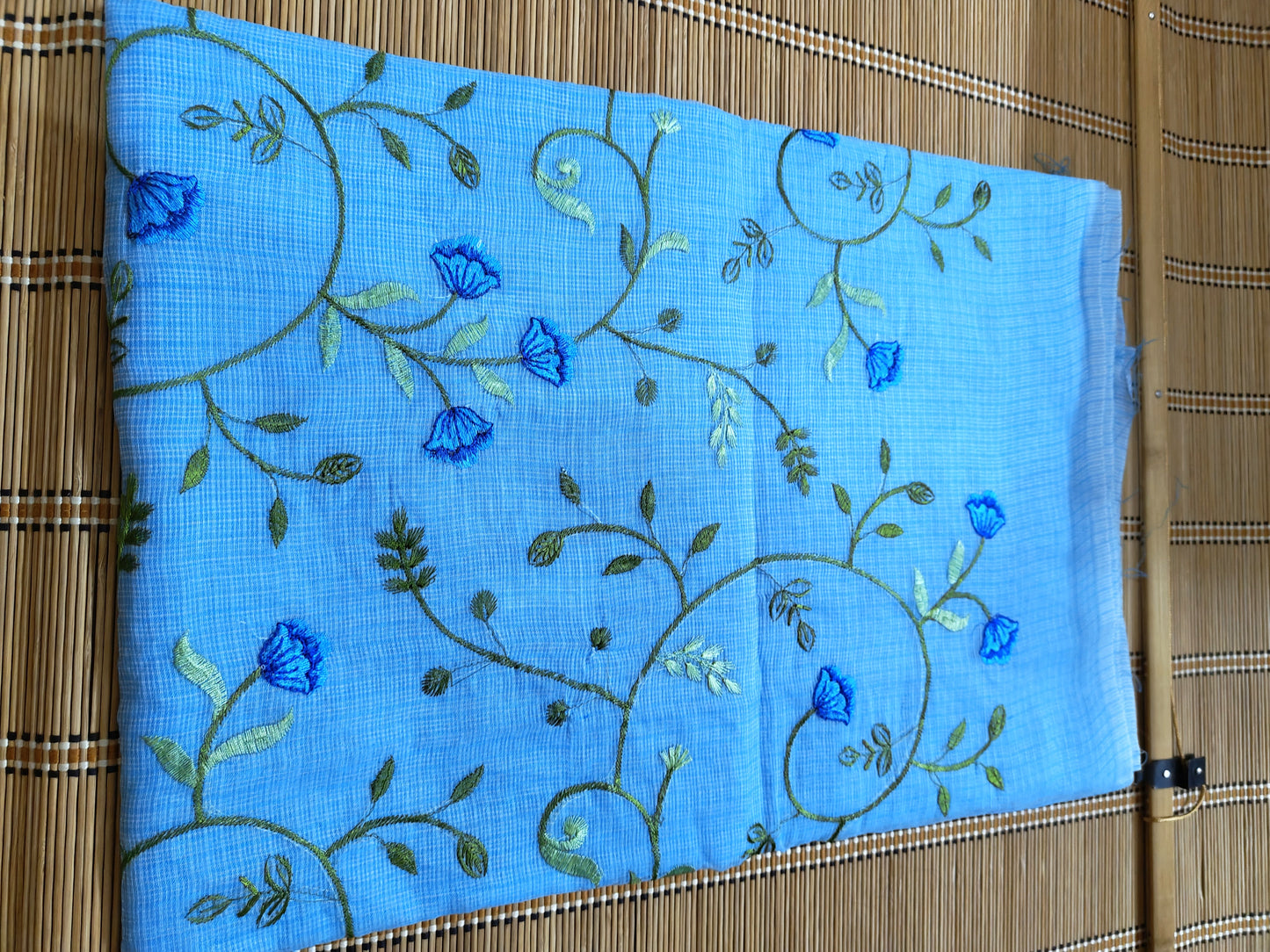 Floral Print Elegant, Beautiful and Classic Kota saree for office/casual/dailywear-Blue