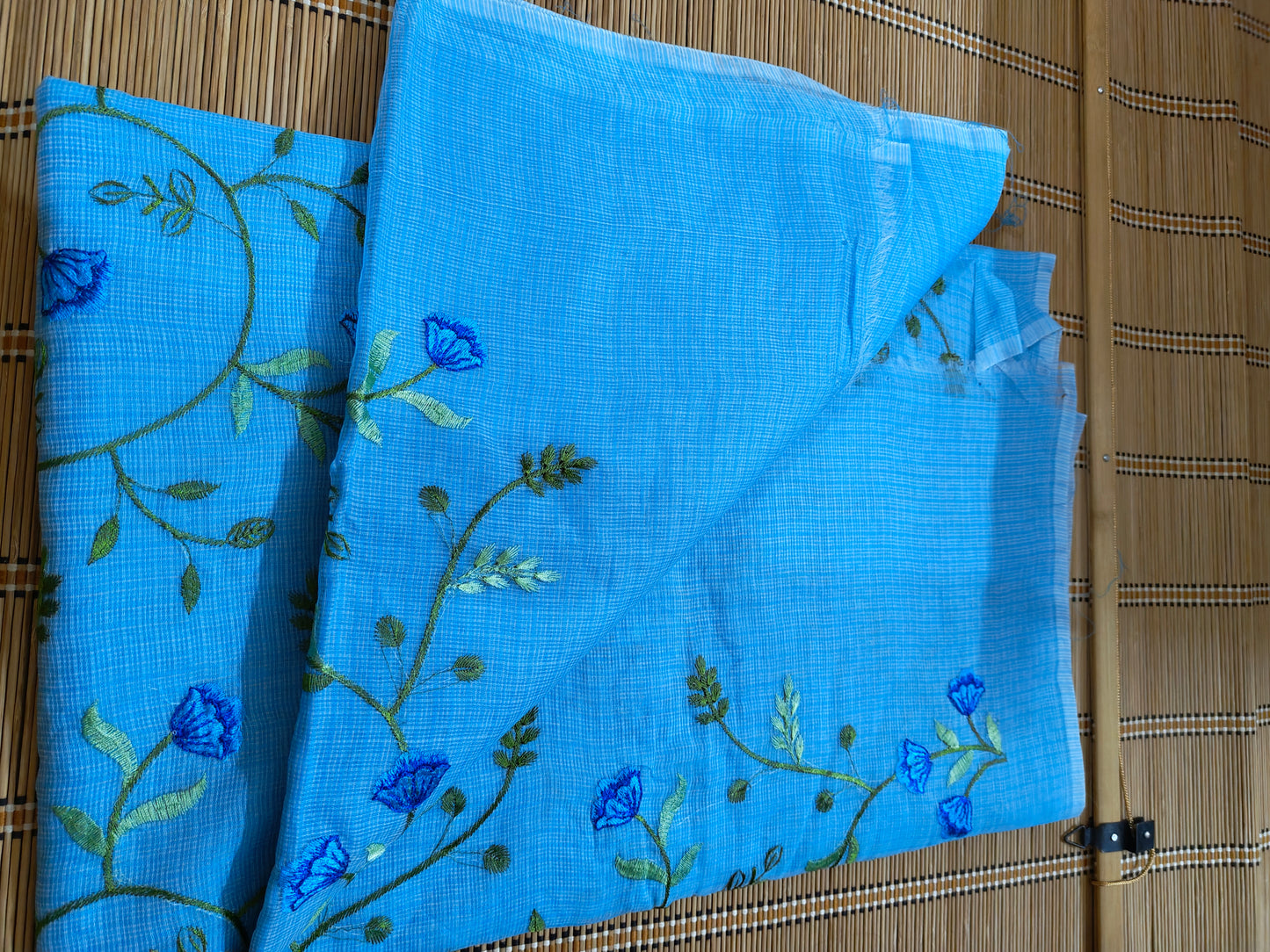 Floral Print Elegant, Beautiful and Classic Kota saree for office/casual/dailywear-Blue