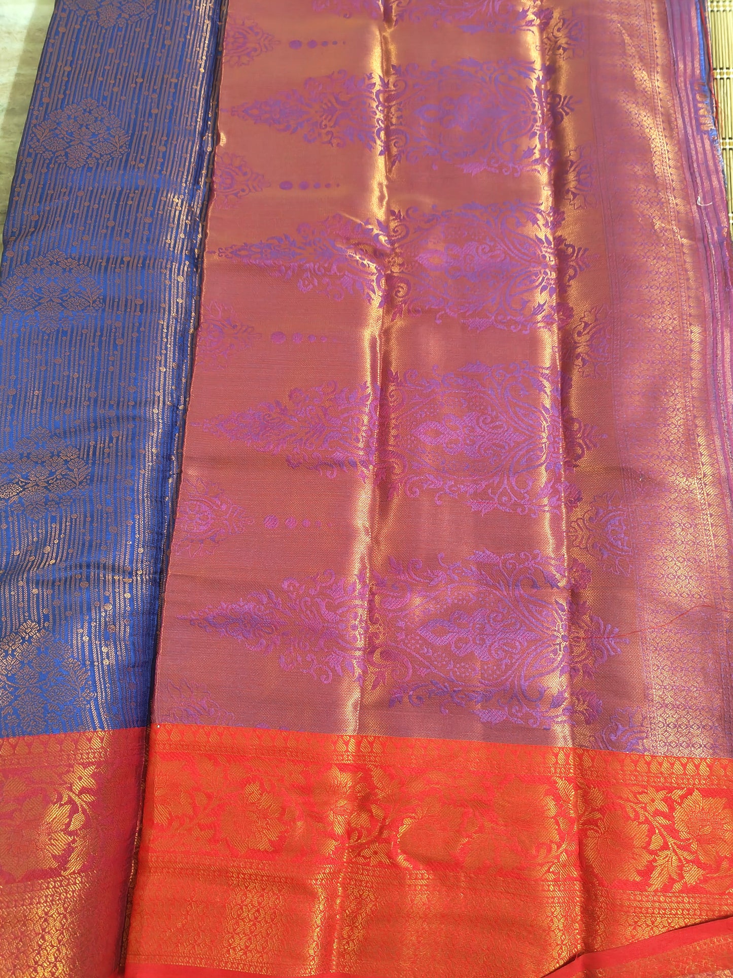 Beautiful and Elegant Banarasi Jacquard Weaving Silk Saree-Blue