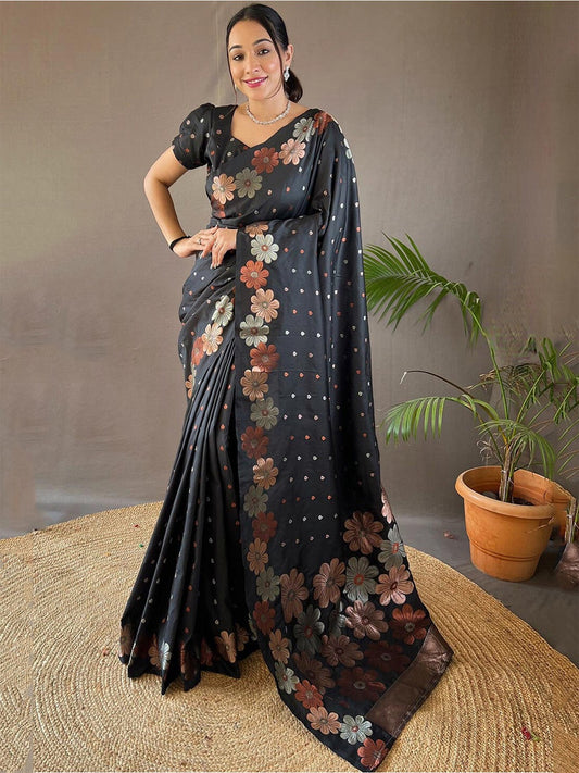 Floral Handweave Pure Silk Saree
